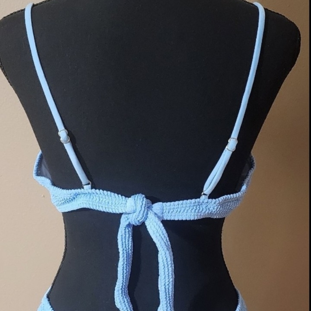 Light Blue Ribbed Bikini Set - Picture 3 of 6
